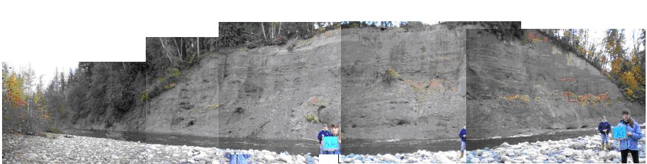 Photo pan of Englishman River claybanks in October 2007 Photo pan of Englishman River claybanks in October 2007